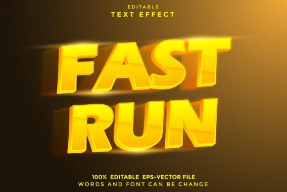 Fast Run Editable Text Effect - Download Now