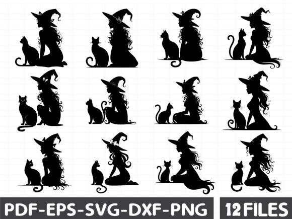 Black Cat Witch Svg