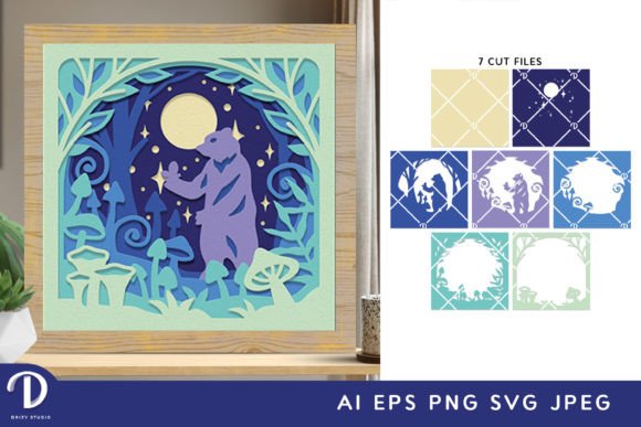 Bear in Fairytale Forest 3D Shadow Box