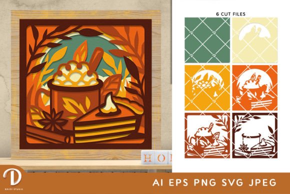 Pumpkin Spice 3D Shadow Box SVG