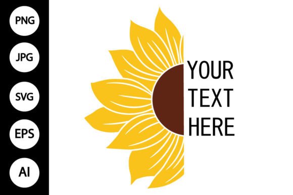 Sunflower SVG Monogram Half Sunflower