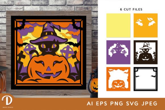 Black Cat Witch 3d Light Box