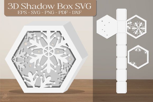 Snowflake 3D Shadow Box SVG