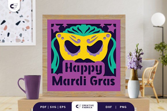 Mardi Gras Carnival 3D Shadow Box