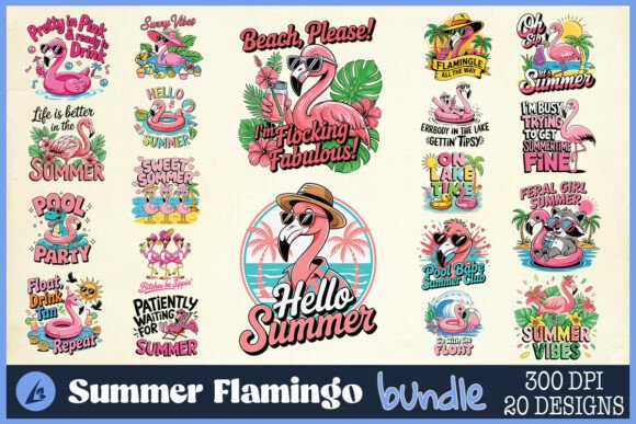 Summer Flamingo Svg