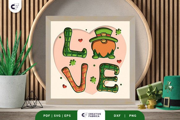 LOVE St. Patrick's 3D Shadow Box SVG