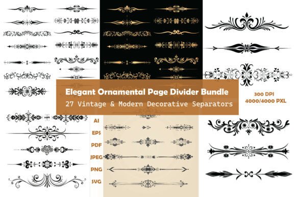 Ornamental Divider Bundle – 27 Designs