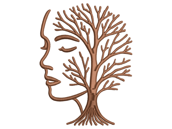 Abstract Woman Face Tree of Life Machine