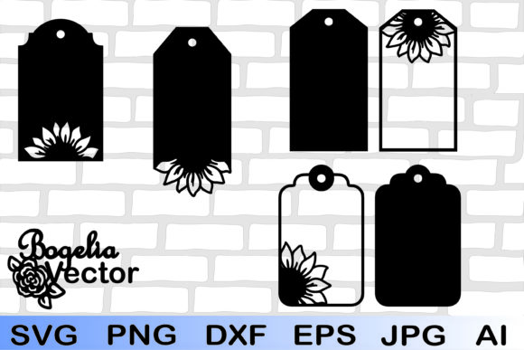 Gift Tag Svg File Bundle, Sunflower Svg,