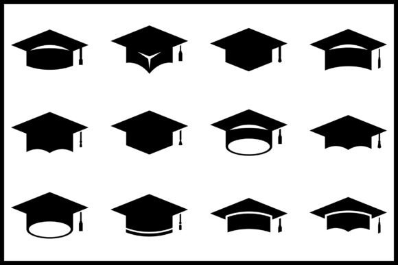25 Graduation Hat SVG Silhouette Bundle