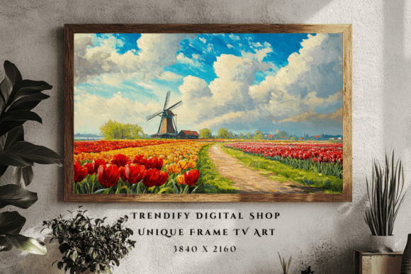 Tulip Field Tv Frame Art