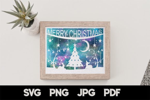 Merry Christmas Papercut Template