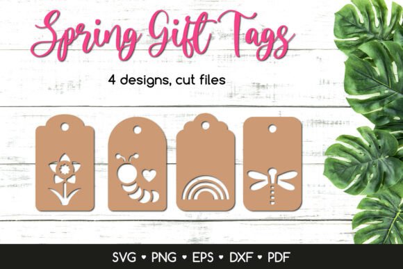 Spring Gift Tags SVG, Spring Paper Cut