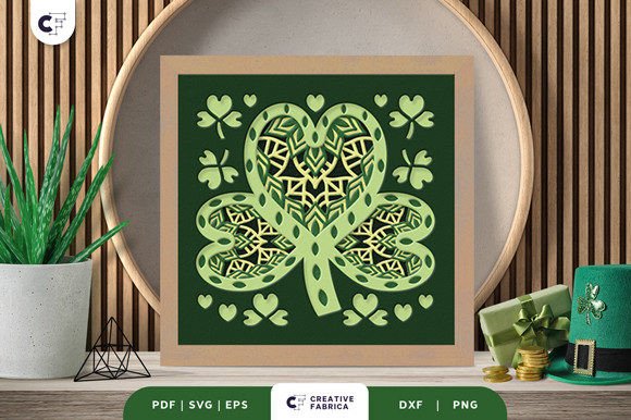 St Patricks Day 3d Shadow Box Svg