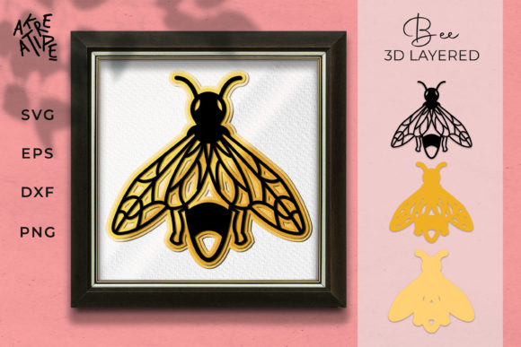 Bee 3D Layered | Bee Papercut