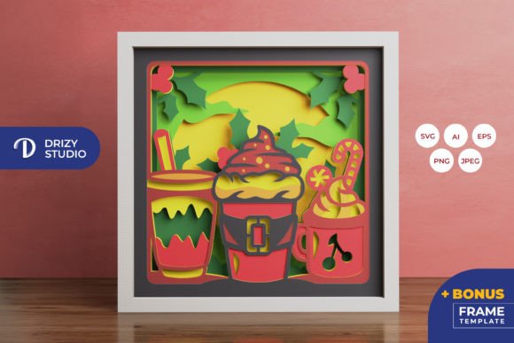 Christmas Coffee Shadow Box