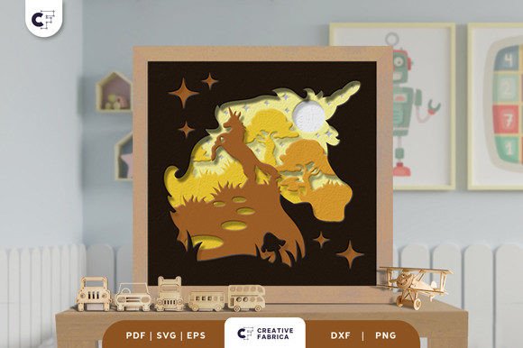 Unicorn 3D Shadow Box Paper Cut