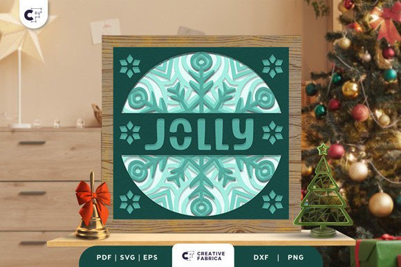 Christmas Jolly Snowflake 3D Shadow Box