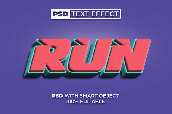 PSD Run 3D Text Effect Style - Download Now