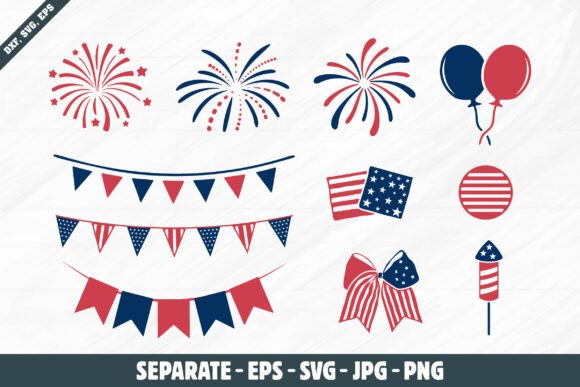 4th of July Vector Set, 4th of July Svg