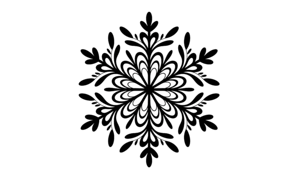 Black Floral Snowflake Decoration