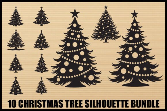 Christmas Tree Silhouette Set