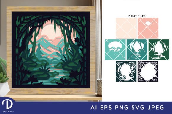 Fairytale Forest 3D Shadow Box SVG