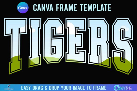 Tigers Canva Frame Varsity School Mascot