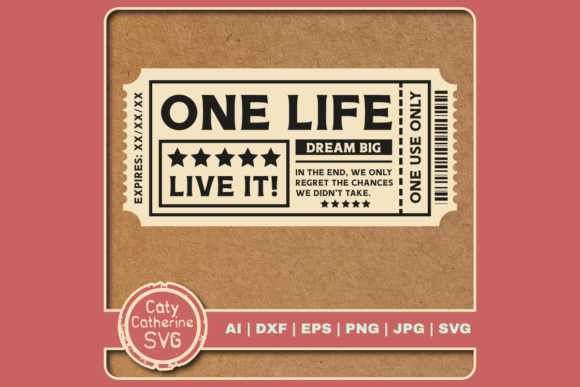 Vintage Retro Ticket One Life Live It