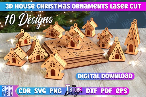 3D Christmas House Bundle | DIY Model