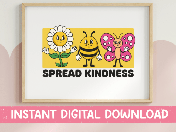 Spread Kindness Retro Character Design
