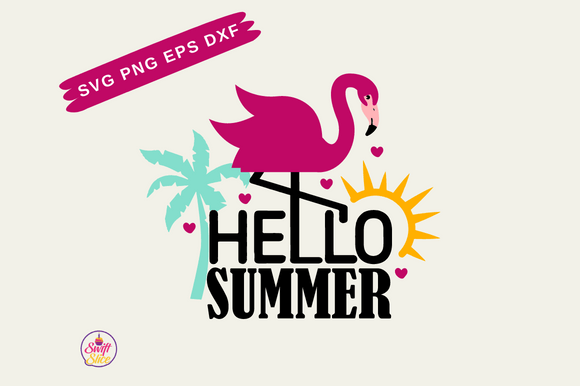 Hello Summer Flamingo SVG