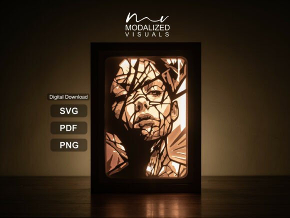 Abstract Woman Portrait Lightbox