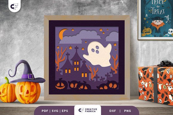 Halloween Cute Ghost 3D Shadow Box