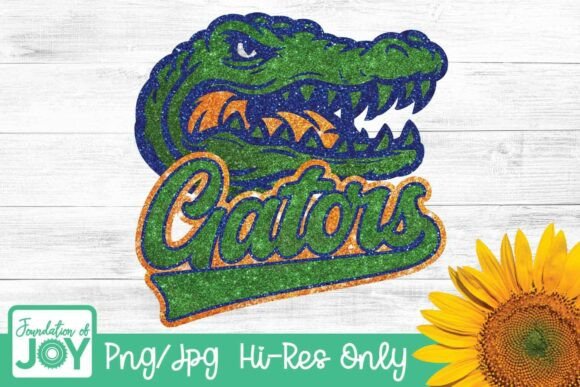 Gators Mascot Png, Glitter Football Dtf