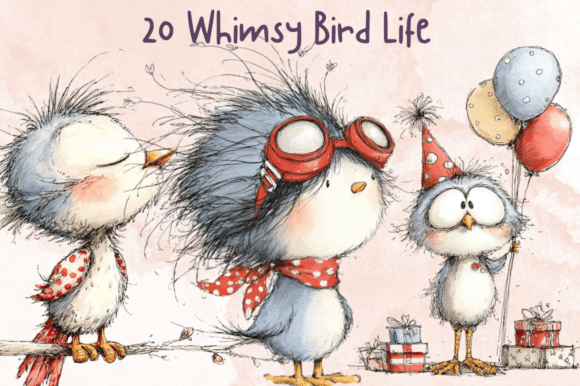 Storybook Whimsy Bird Clipart Set