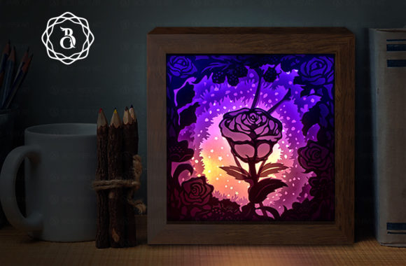 Flower Shadow Box - Rose Paper Cut&nbsp;