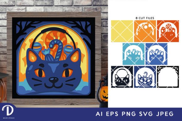 Halloween Candy Bag 3D Shadow Box SVG