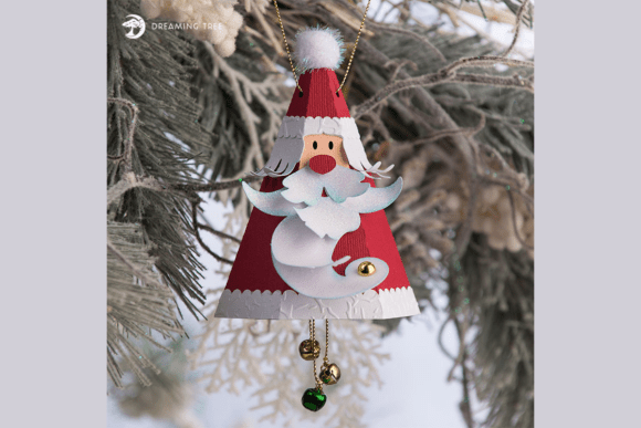 Santa Jingle Bell Ornament SVG