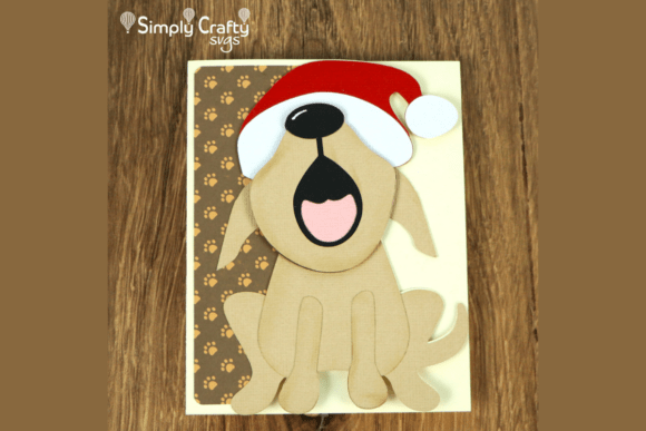 Caroling Dog Card SVG