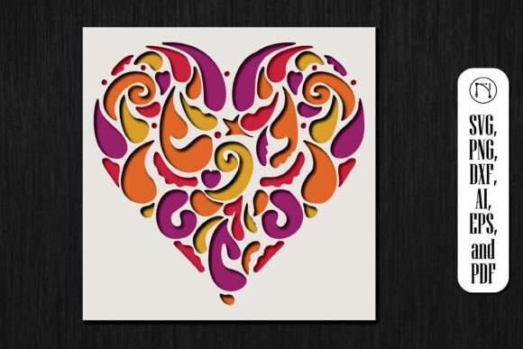 3D Heart Shadow Box SVG Cut File
