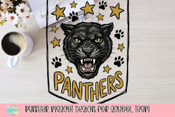 Panther Mascot Design for School Team