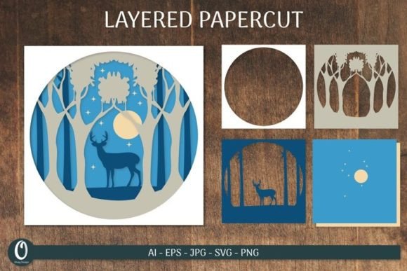 Christmas Layered Paper Cut Card SVG