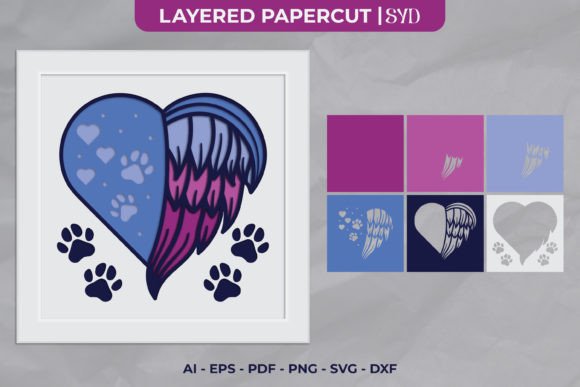 Pet Memorial 3D Shadow Box SVG