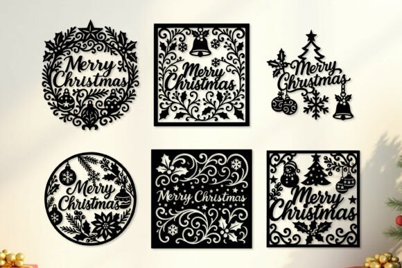 Laser Cut Christmas Wall Art SVG Bundle