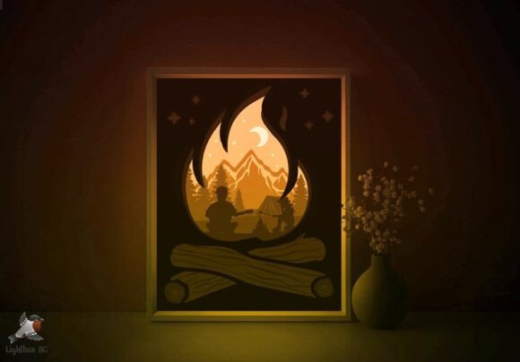 Papercut Light Box Svg