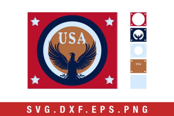 USA | 4th of July 3D Paper Cut SVG