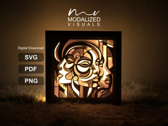 Abstract Woman Portrait Lightbox - Download Now