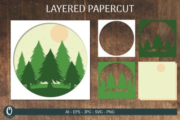 Christmas Layered Paper Cut Card SVG
