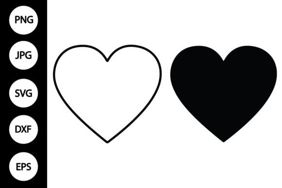 Outline Heart SVG, Silhouette Heart SVG